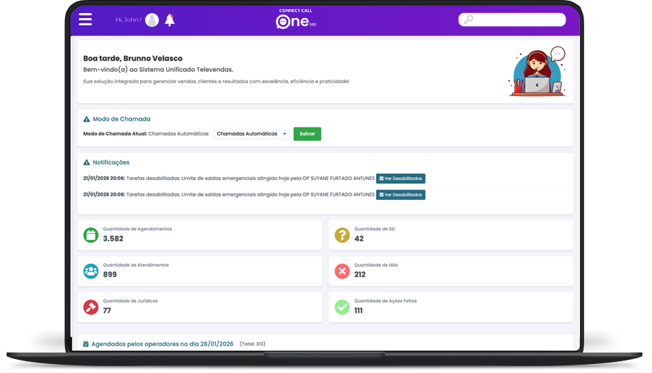 One Connect Call Dashboard